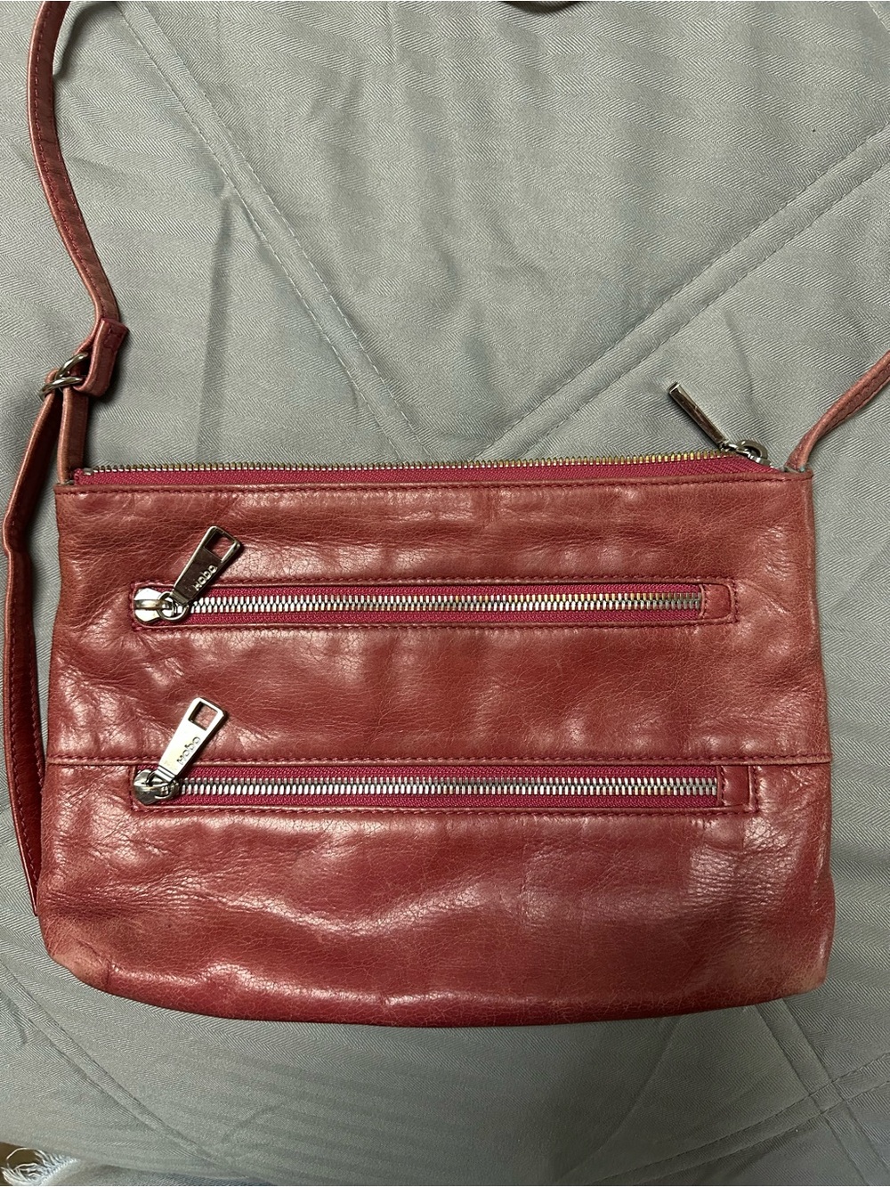 Women's Pink Leather Crossbody Bag